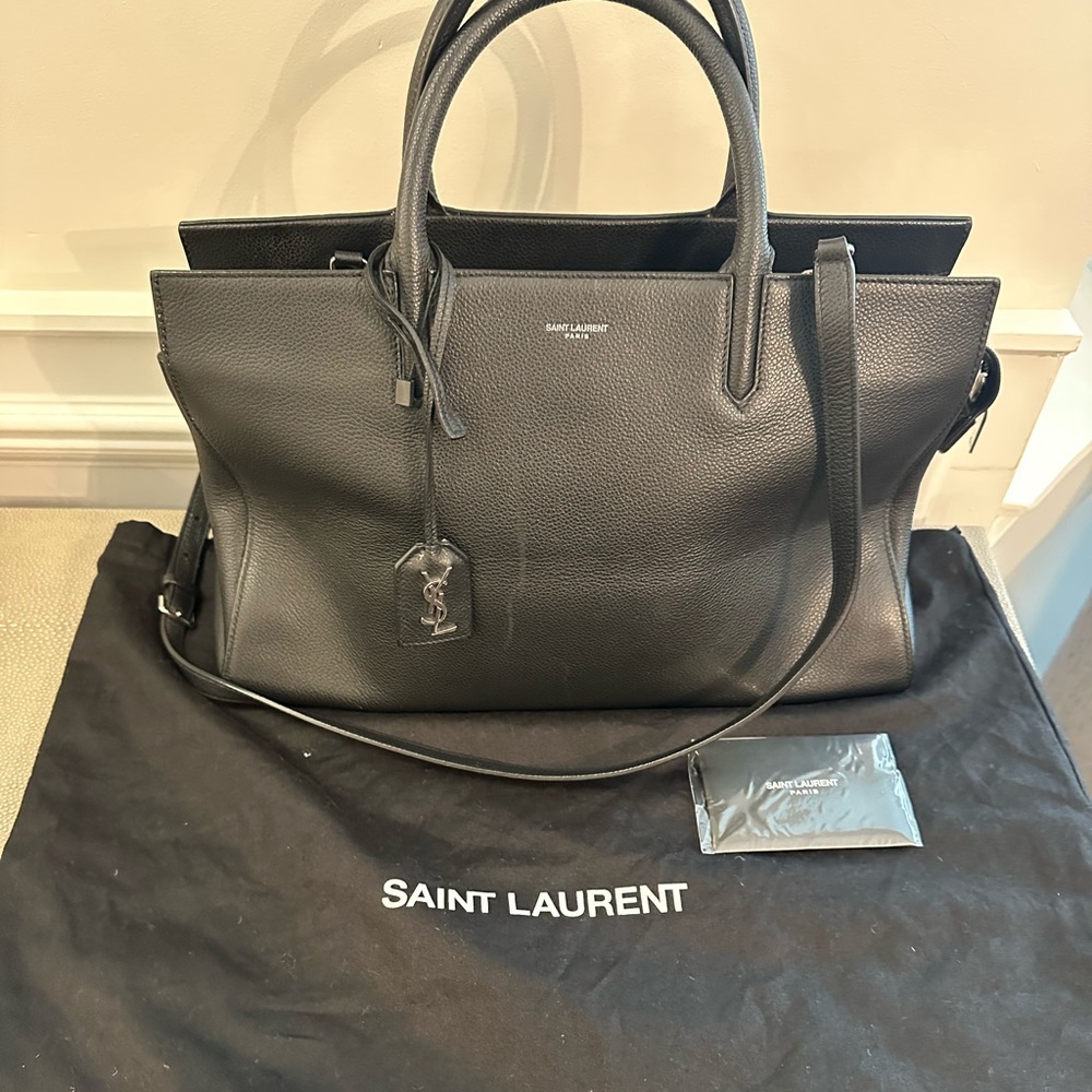 Saint Laurent (YSL) Cabas Rive Gauche black satchel - Picture 6 of 10